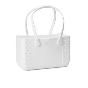 NWT Jane Marie White Linen Small Multi Tote Bogg Bag $80 msrp